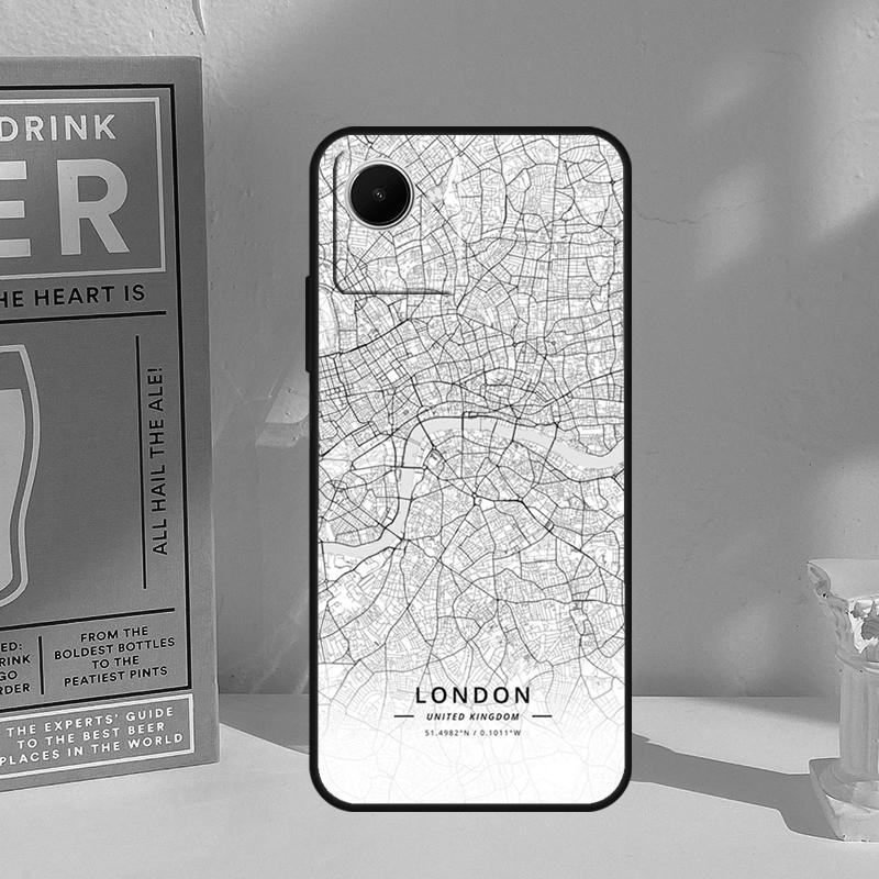 

London Country Sketch City Map For Realme GT 7 Pro GT 6 6T 5 C67 C61 C55 C53 C51 C21Y C25S C75 10 11 12 13 14 Pro Plus Case Realme C31