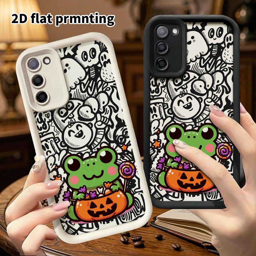 Phone Case: 2D Flat Samsung Galaxy A34 A35 M05 M06 S20 S22 S21 FE Plus 5G Protective Case, Candy Little Frog, Christmas and Halloween Gift