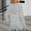 Fashion Women's Striped Hooded Autumn Sweatshirt Loose Casual Hooded Sweatshirt
