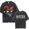 T-shirt Vintage Lavé Système de A Down Toxicity Pochette d'Album Musical