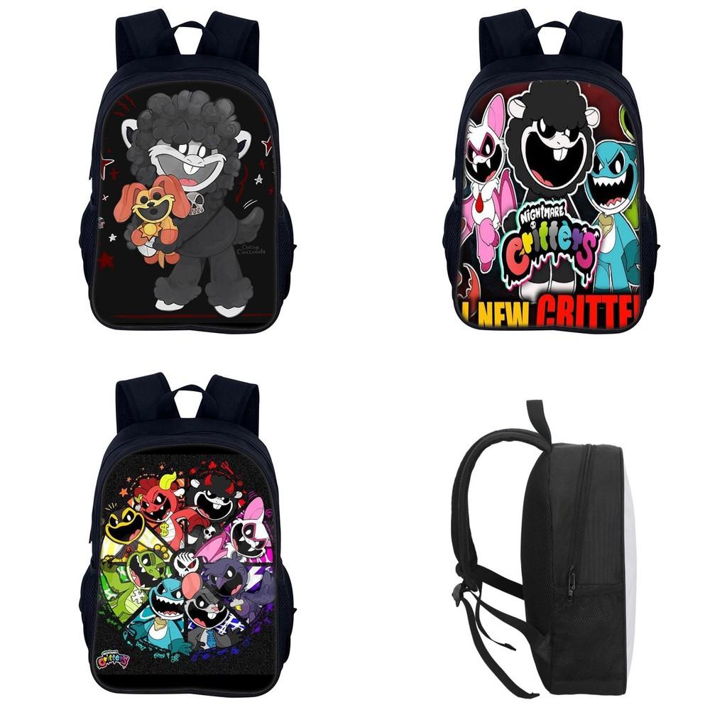 Nightmare Critters Cute And Playful Dual Shoulder Backpack For Students Ages 3 To 4