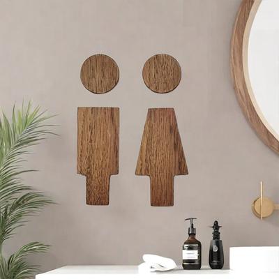 1PC Bez wiercenia Montaż Znak WC Antyczny Premium Dekoracja Łazienki Znak Drzwi WC
