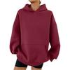 Women's Hooded Long Sleeve Sweatshirt Loose Fit Streetwear Solid Color Pullover Hoodie