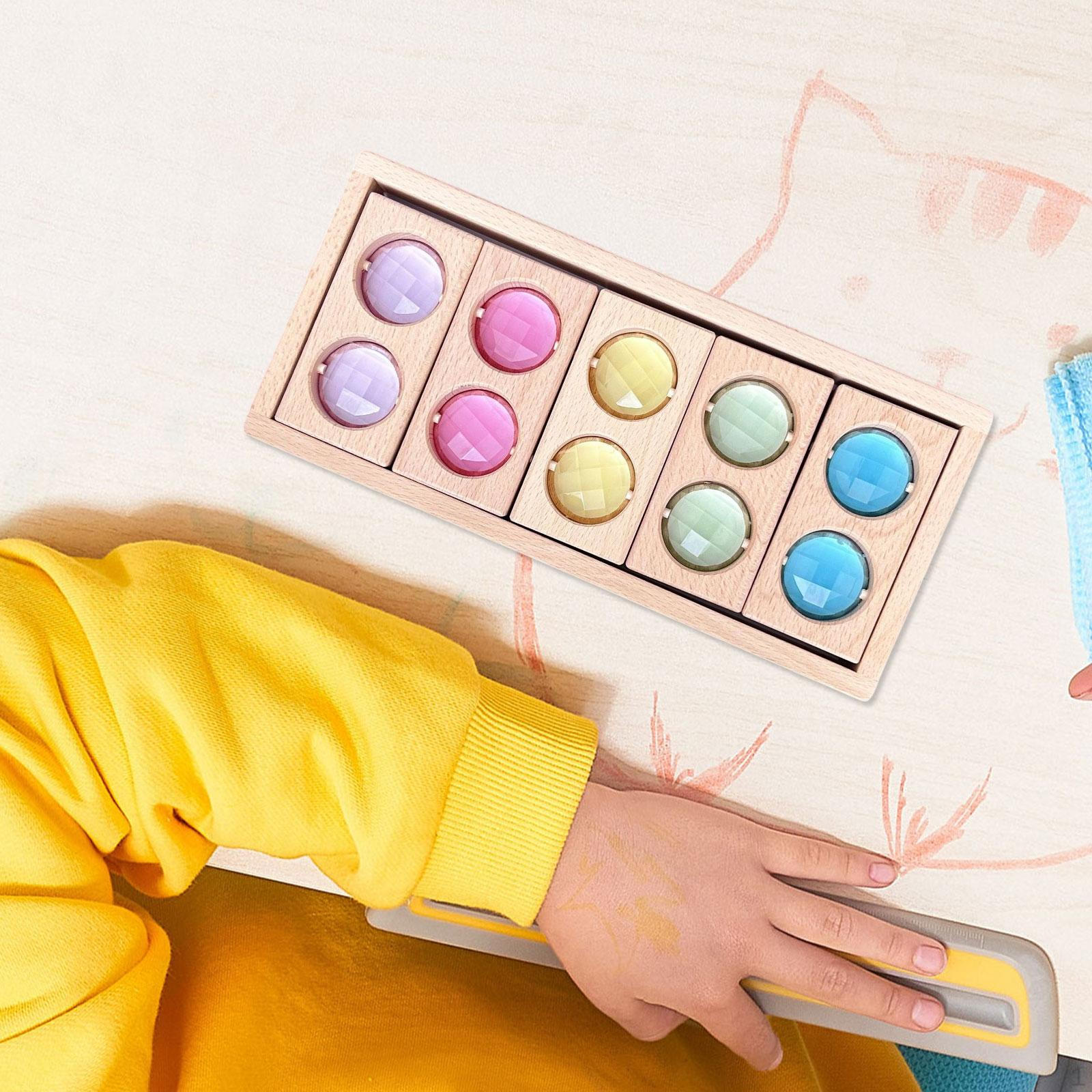 

Rainbow Acrylic Building Cubes Wooden Blocks Set for Kids Stacking Toy Sensory Light