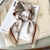 2024 Horse Print Silk Neck Scarf Female Square Hair Scarves Foulard Head Band Shawls Wraps Neckerchief Bandana Women