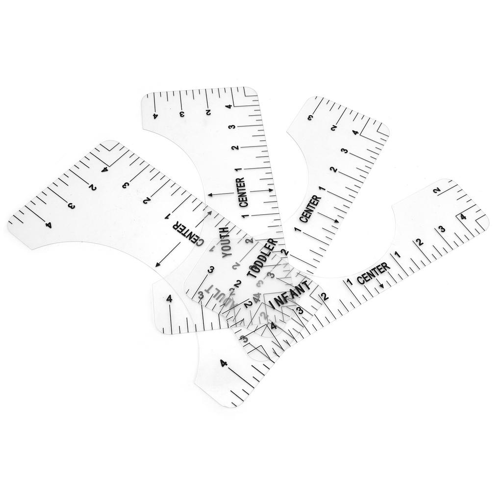 4PCS T-Shirt Ruler Guide Alignment Tool for Adult Youth Toddler Infant Garment Measuring Ruler