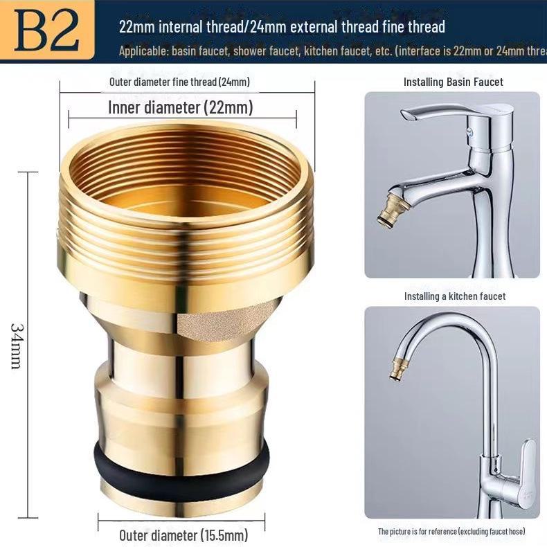 Kupfer 4-Punkt-Gewinde Standard-Wasserrohrgelenk für Waschmaschine und Autowaschpistole