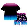 Children's Casual Short Sleeve And Shorts Letter Print Set