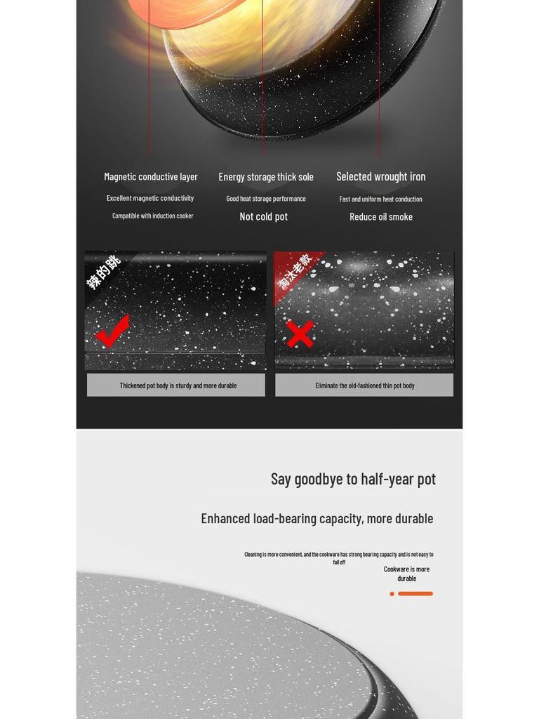 Silver Non-Stick Medical Stone Frying Pan - Universal Stove-Compatible for Pancakes and Steaks
