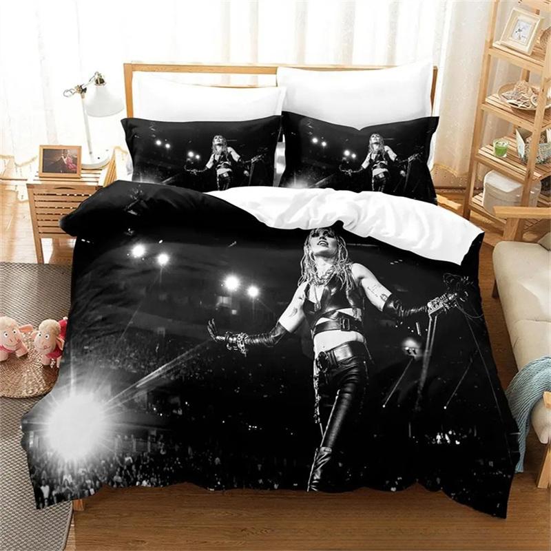 Fashion 3D Print Singer M-Miley Cyrus Bedding Set Boys Girls Twin Queen Size Duvet Cover Pillowcase Bed Kids Adult Duvet Cover