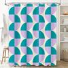 Bath Shower Curtain Round Geometric Pattern Decorative Polyester Fabric Waterproof Home Decoration for Bathtub Tub Size 180x275c