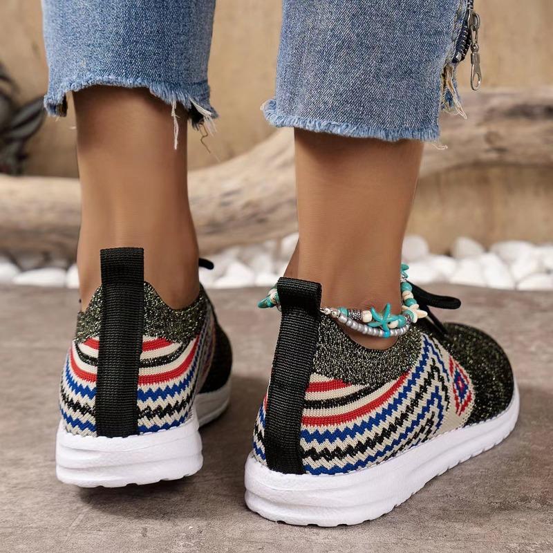 4 Casual single shoes women's new flat-bottomed fashion fly-woven breathable women's shoes
