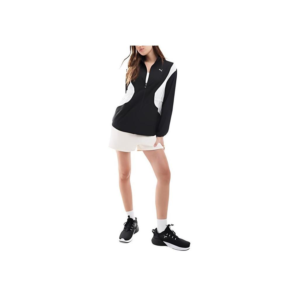 Puma Training Color Block Retro Sports Zip-Up Jacket Women Jackets Black 526421-01