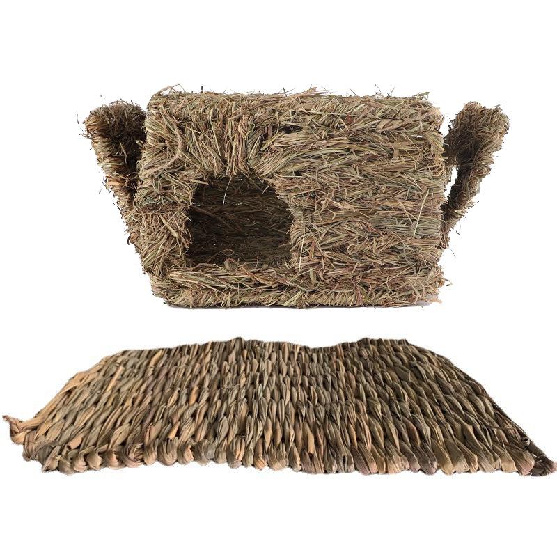 Hand-Woven Ficus Carica Foldable Pet House for Guinea Pigs & Rabbits
