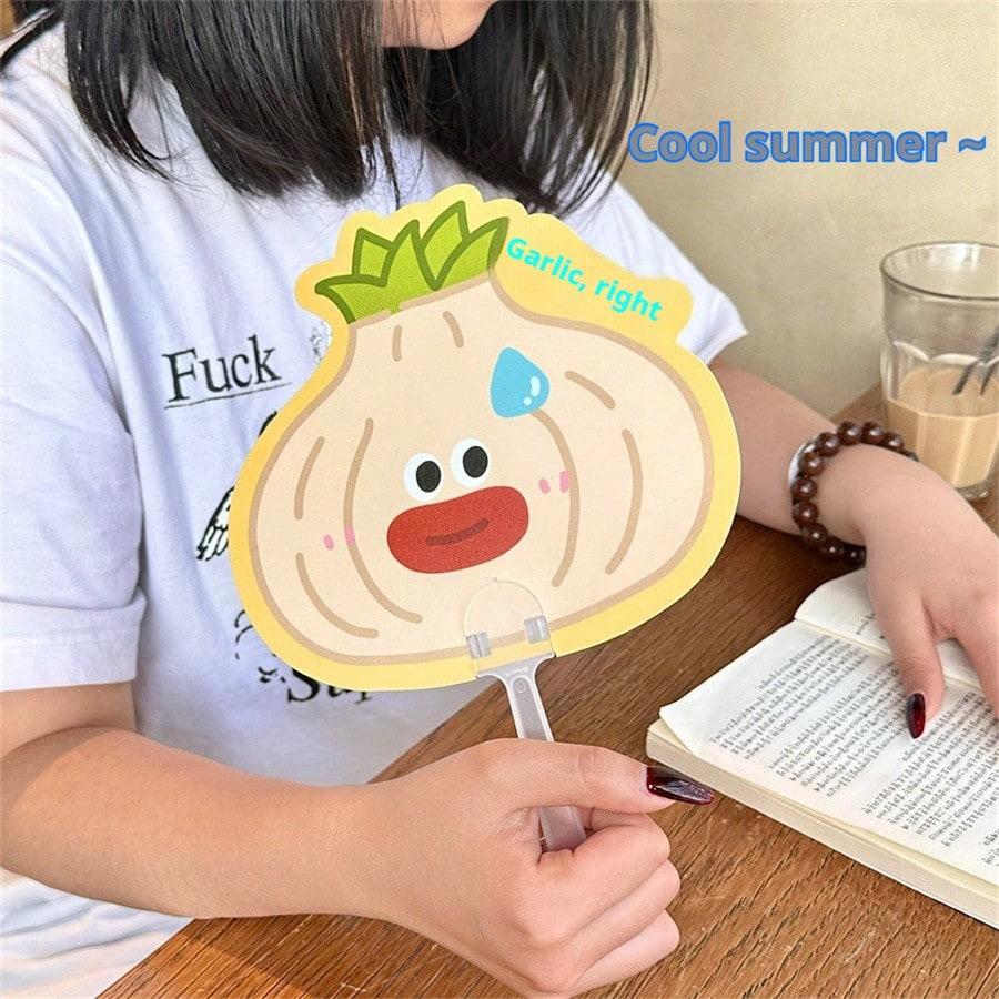 5pcs Portable Cute Cartoon Mini Hand-Cranked Fan (Random Pattern), Ideal Gift For Summer Cooling