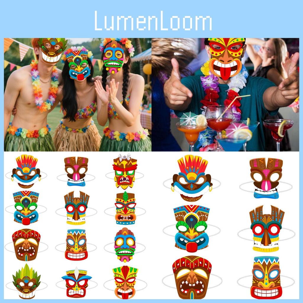 Hawaiian Mask Theme For Halloween Party Decorations Role Play Performance Stage
