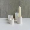 DIY Cylindrical Candlestick Mould Non Stick Candle Holder Gypsum Mold Long/Short Candlesticks Silicone Mold Home Decors