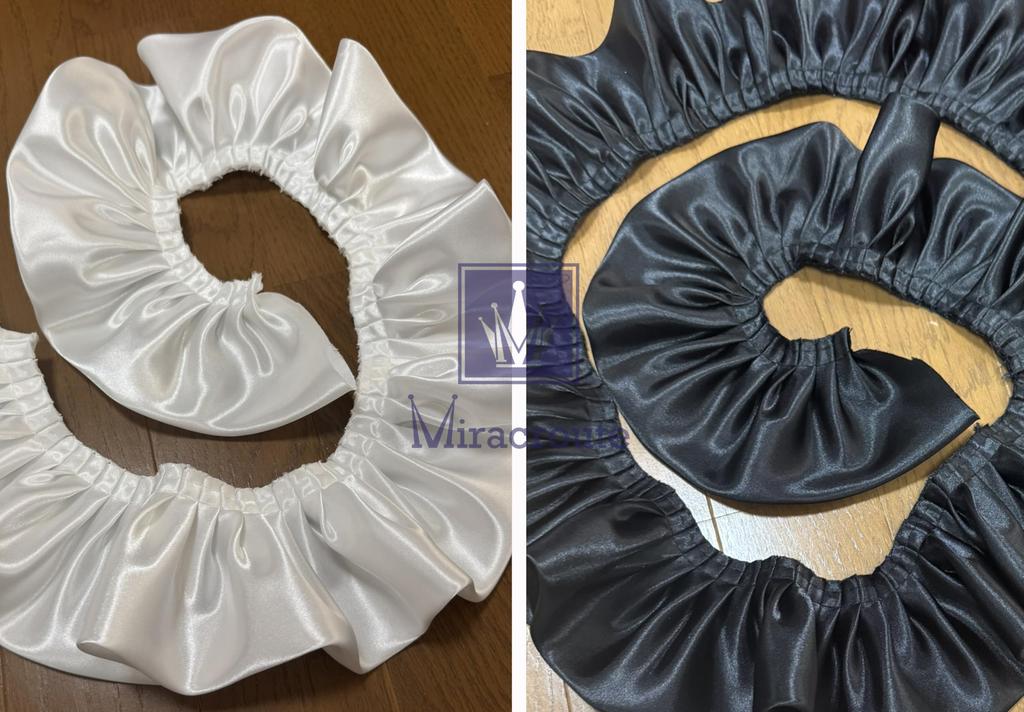 Tecido de Cetim 8cm de Largura x Comprimento Fita Fofa Franzida em Preto e Decorativa para Casamento Lolita Fantasias de Dança 4,5m Branco, Vestidos, Saias, (Branco)