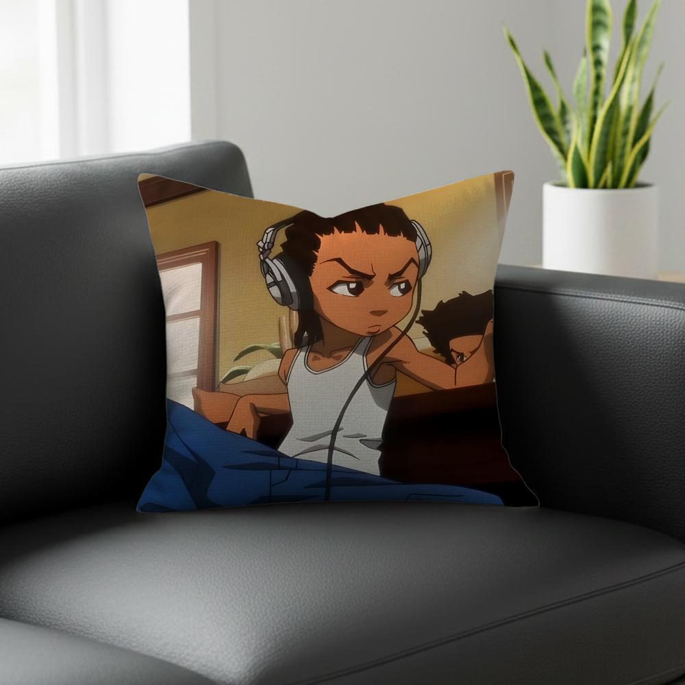 Cartoon The Boondocks Cushion Cover Natural Linen Pillowcase Set AllinOne Decor for Sofa Bedroom  Chair