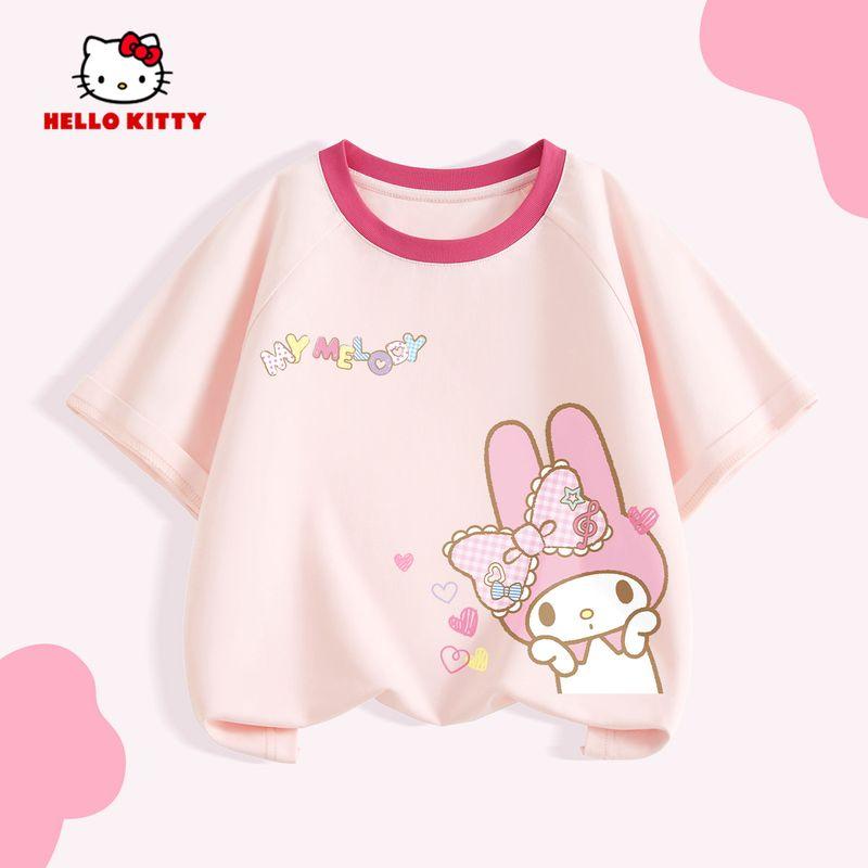 Traje de Verano Melody Girl 2025 Nueva Llegada Estilo Occidental Ropa de Verano para Niños Conjunto de Dos Piezas Pantalones Cortos de Manga Corta Tendencia
