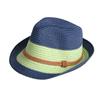 Classic Nostalgic Striped Straw Hat for Outdoor Travel Parent-child Fedoras Sun Shading and Sun Protection Denim Hat