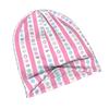 ZLIENSZUS Retro Scandinavian Beanie Hat - Modern Pink Floral & Stripes Adult Suitable for Streetwear, Minimalist Outfits, Scandinavian Style, Soft Sca