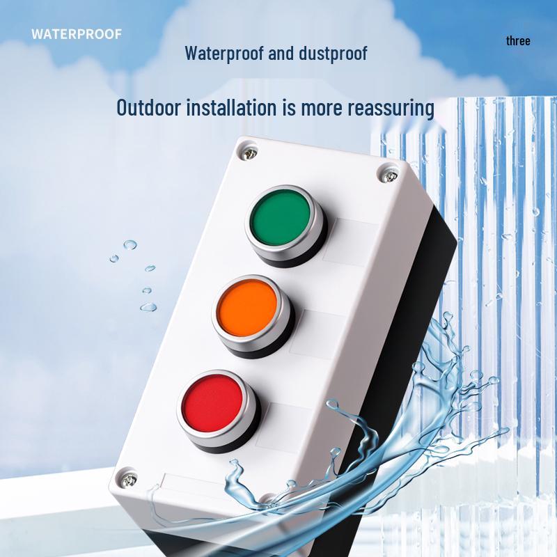 Not-Aus Staubdichte Wasserdichte Steuerbox mit Kontrollleuchte, Positionen 12345 - Taster BX1-5.