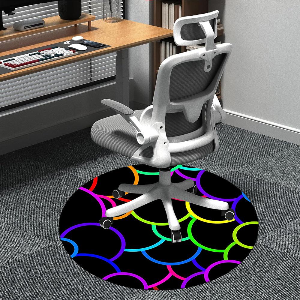 1pc Circle Pattern Carpet, Round Non Slip Durable Large Size Office Carpet, Suitable for Office