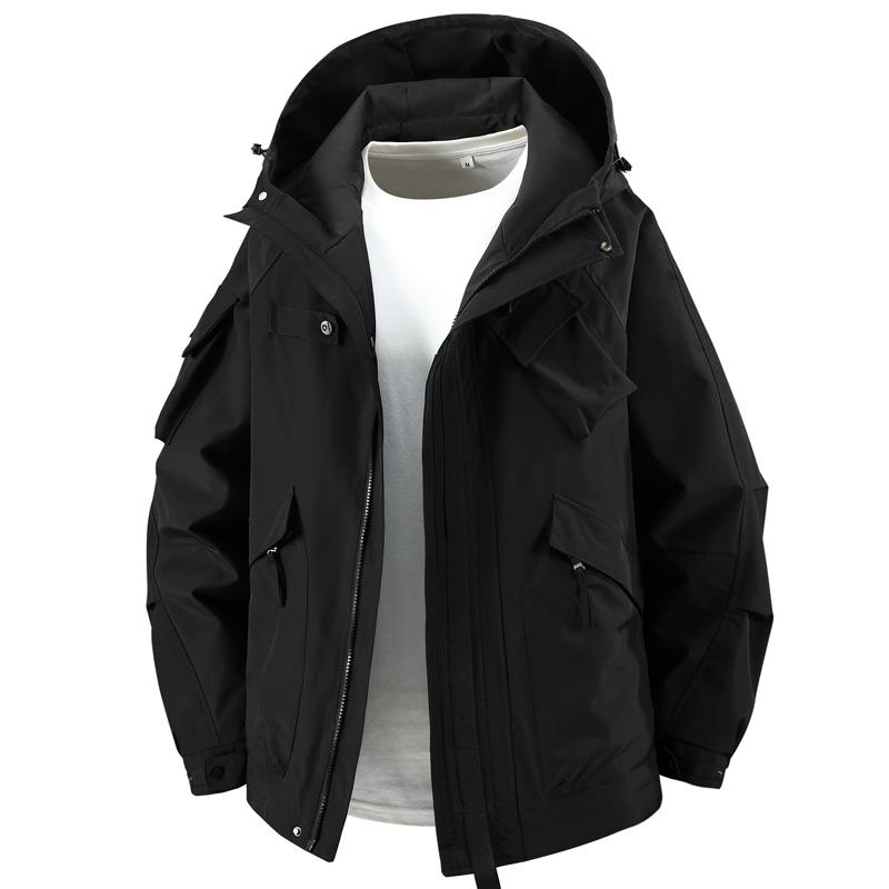 Plus Size 5XL-11XL Autumn Waterproof Trench Coat for Men Windbreaker Casual Long Sleeve Oversize Men's Jackets Hooded