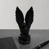 3D Printed Kneeling Angel Statue, Praying Cupid Figurine with Delicate Wings, Compact Matte White Desktop Ornament for Home Decor, Shelf, Nightstand