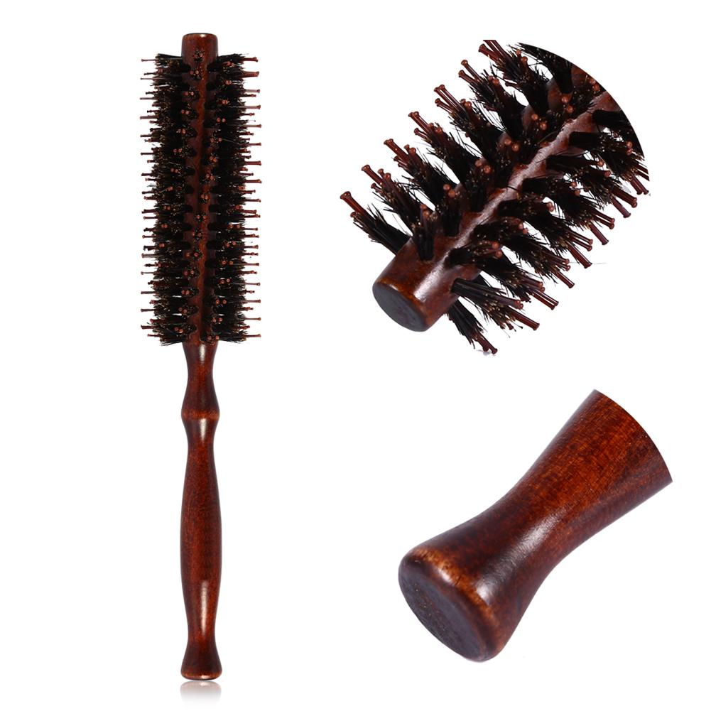 Antistatic Curling Hair Care Comb Round Wooden Handle Curly Brush Styling Hairdressing DIY Tool