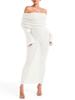 Womens Off Shoulder Mesh Maxi Dress Bell Sleeve Beach Cover Up Dress