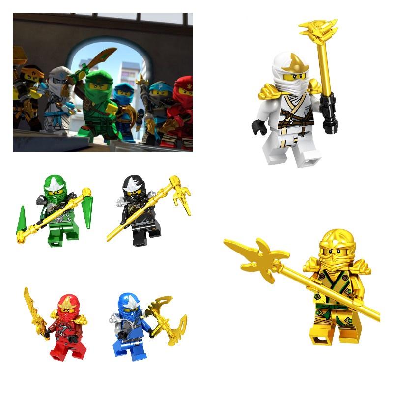 סט צעצועי קוביות בנייה נינג'ה זהובות לילדים כולל 38 חתיכות של קוביות ABS קטנות