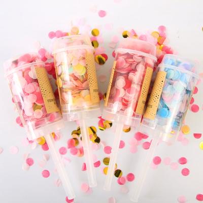 Colorful Round Exploding Push Up Anniversary Birthday For Wedding Confetti Decorations Confetti Popper Party Supplies