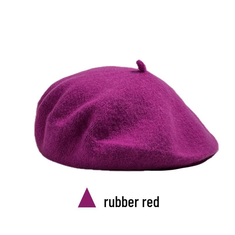 

Акриловый Ретро Зимний Берет - Стиль Британского Художника для Женщин, Модная Шапка-Бутон One Size 56-58cm