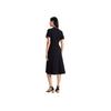 Tommy Hilfiger Elegant Casual Five-Button Waist-Tie Trimmed Fitted Polo Dress Women Dresses Navy-Blue WW0WW41777