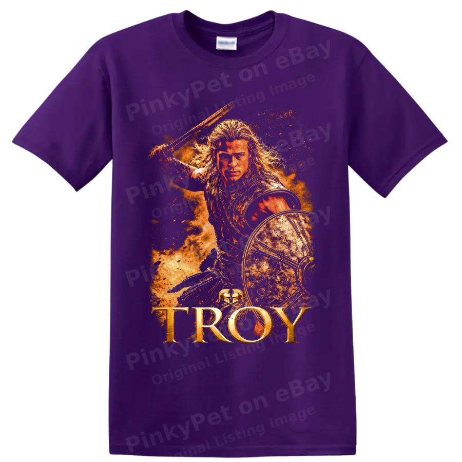 Achilles Troy Warrior T Shirt W Shield Sword Ancient Greek Battle Movie Epic Tee