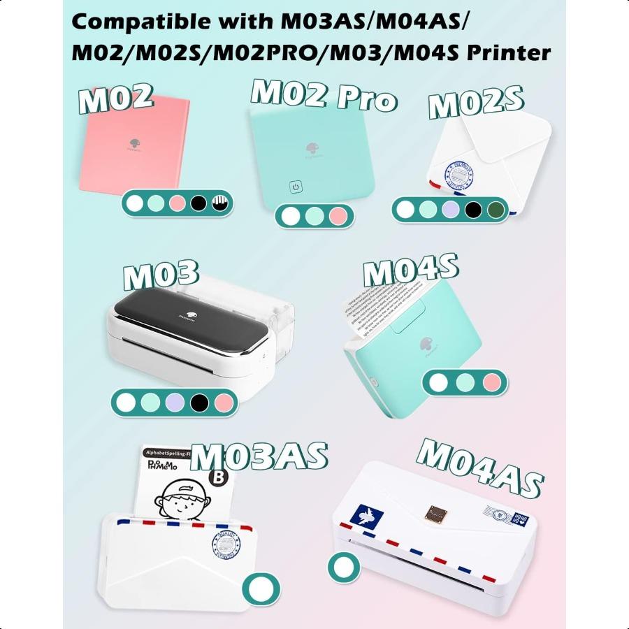 Adhesive 50mm Width Thermal Sticker Paper Orange Purple Green Printer Paper Compatible With T02 M02 M02S M02 PRO M04S M04AS Min
