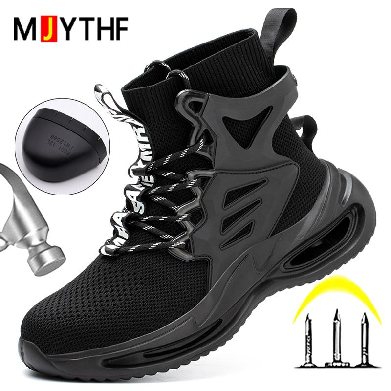 Fashion Sneakers Men Boots Steel Toe Shoes Work Boots Safety Shoes Men Puncture-Proof Protection Shoes Work Sneakers Security