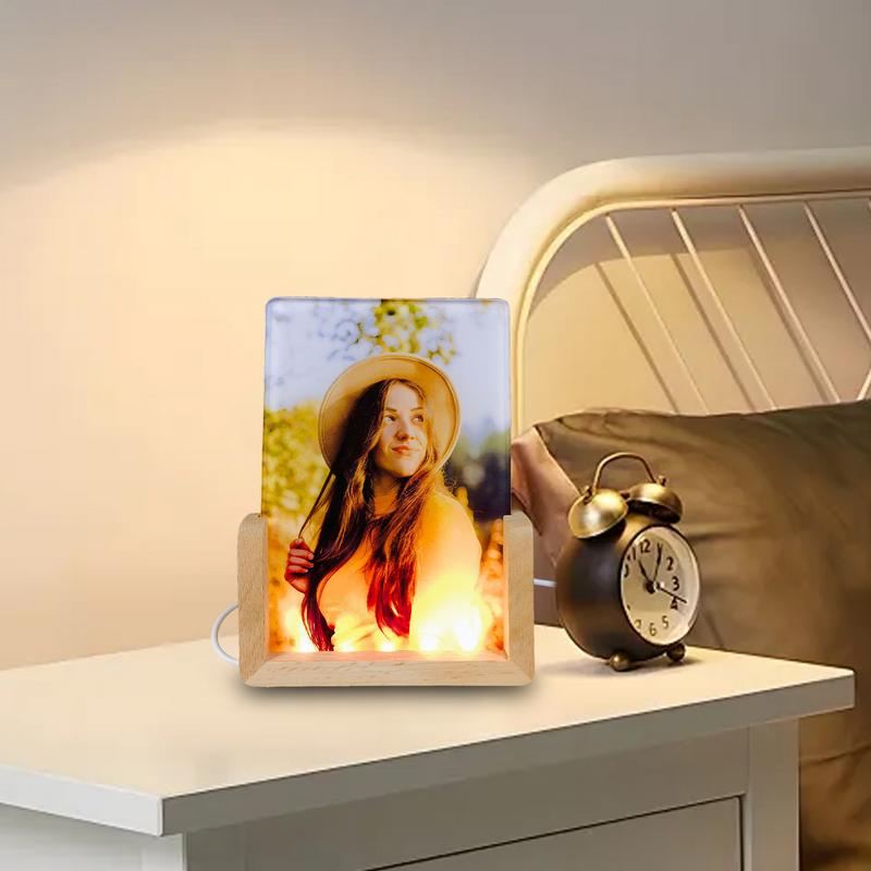 Sublimation Acrylic Blank Sublimation Photo Blanks 3D Night LED Light Lamp Base Heat Transfer Acrylic Photo Frame Blank