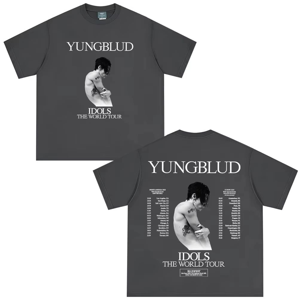

The World Tour 2025 T Shirt Fans Gift Hip Hop Short Sleeve Casual Loose T-shirts Oversized Casual T-shirt Unisex Yungblud IDOLS S