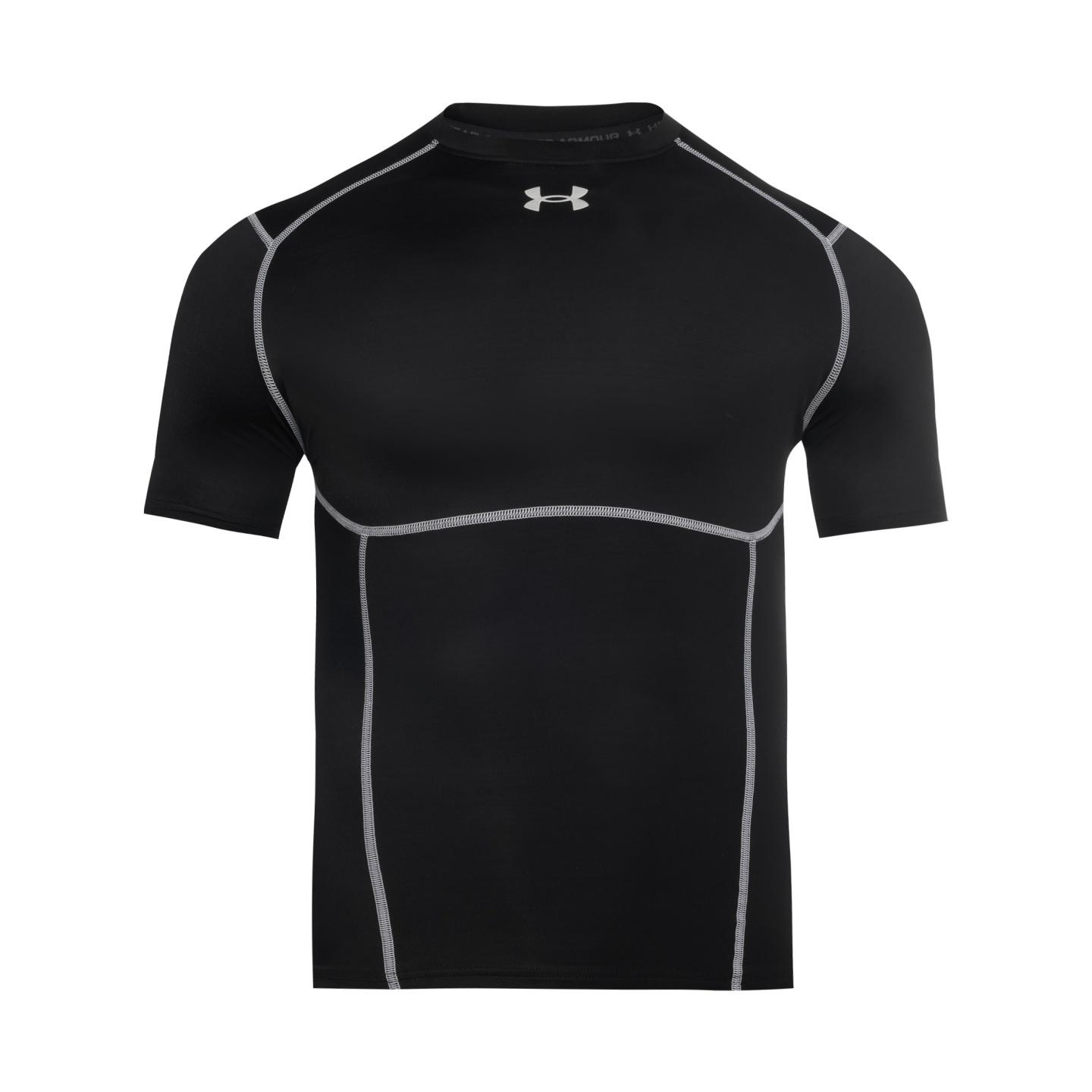 Under Armour HeatGear Elite Compression T-Shirt  Ultimate Black Reflective  Men s 6015382-009 XXL