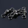 200Pcs Carbon Steel Swivels Fishing Line Connector Fishing Barrels Swivels Rolling Balls Bearing Fishing Swivels Enduring