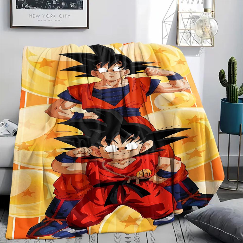 Coperta in Flanella con Stampa Personaggi Dragon Ball, Alta qualità Confortevole per Tutte le Stagioni, Arredamento per la Casa, Calore e Comfort, Perfetta per Regali di Natale