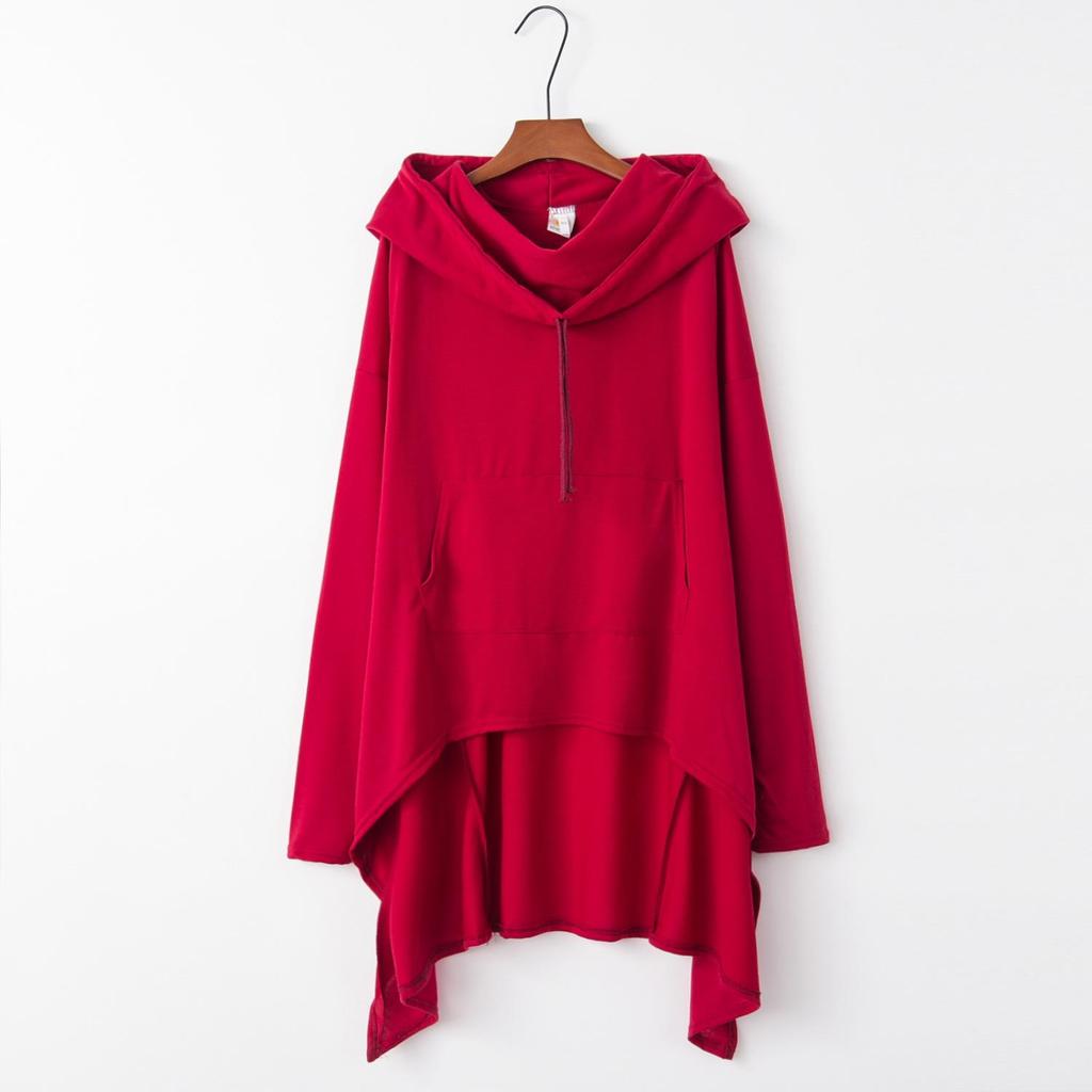 2023 Autumn/Winter European & American Solid Color Long Hooded Sweatshirt