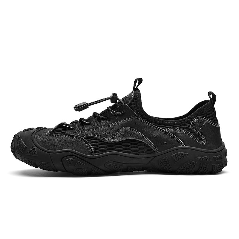 Мужские антиколлизионные кожаные удобные мягкие носки-ботинки большого размера осенние мужские походные ботинки 38 чёрный 2980₽