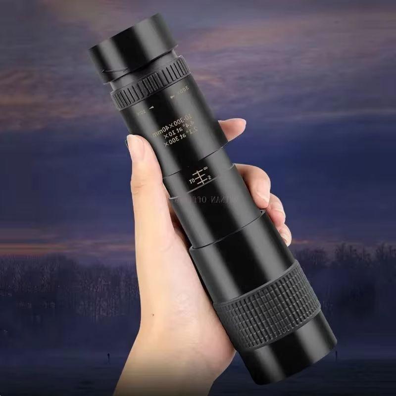 10-300X Zoom Metal Powerful Binoculars HD Bak4 Long Range Quality Portable Professional Telescope Monocular for Hunting