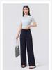 Spring Women's Slimming High Waist Loose Fit Black Straight Leg Pants