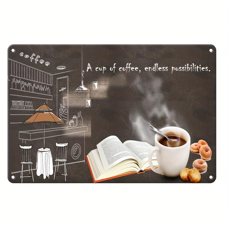 Vintage Metal Tin Poster Coffee Shop Metal Tin Signs Posters Plate Colorful Visual Effect Wall Art for Cafe Bar Club Party Decor