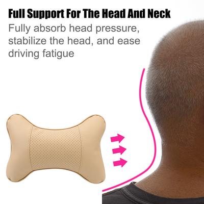Pack Headrest Pu Leather 1pcs Universal For Head Pain Relief Filled Fiber Both Side Car Neck Pillows Car Pillow